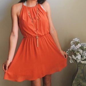 Orange mini dress